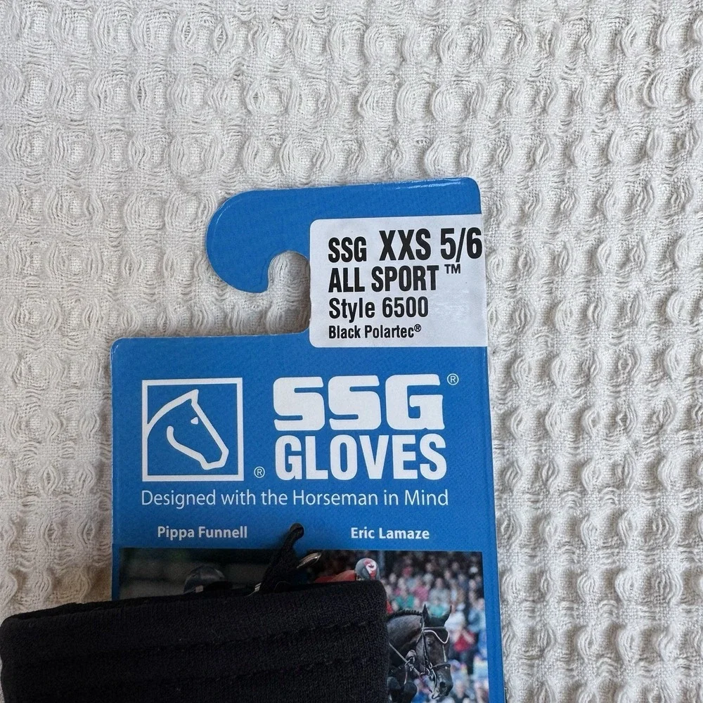 SSG All Sport Polartec Riding Gloves 6500 XXS‎ 5/6 Black Silicon Palm Print Grip